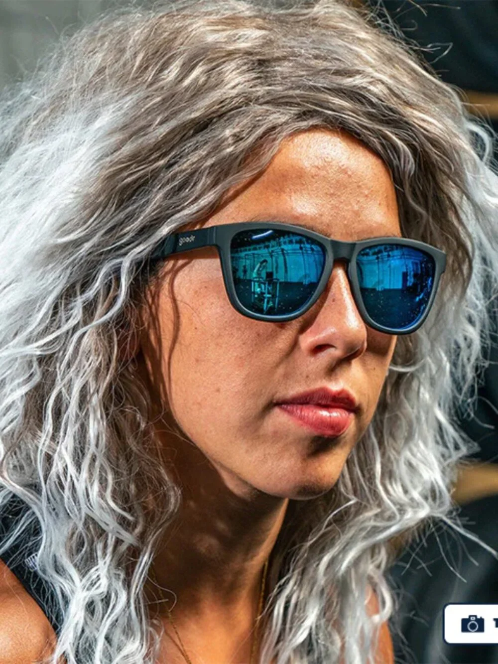 Goodr Mick and Keith’s Midnight Ramble Black Polarized Blue Mirror Sunglasses